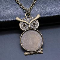 Zinc Alloy Pendant Cabochon Setting Owl plated vintage & DIY nickel lead & cadmium free 20mm Sold By PC