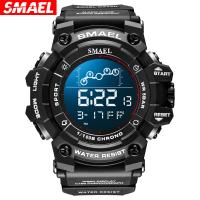 SMAEL®Men Smykker Watch, Organisk glas, med PU & 304 rustfrit stål, Livsbestandig & Unisex, flere farver til valg, 18mm, Længde Ca. 140-240 mm, Solgt af PC