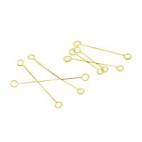 Stainless Steel Eyepins 304 Stainless Steel Vacuum Ion Plating & DIY golden 0.35mm Sold By PC