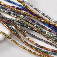 Perles de pierres précieuses mixtes, Hématite, Placage, DIY, plus de couleurs à choisir, 3x3mm, Trou:Environ 0.6mm, Environ 135PC/brin, Vendu par Environ 14.96 pouce brin