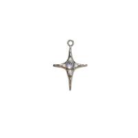Zinc Alloy Cross Pendants silver color plated DIY & with rhinestone nickel lead & cadmium free Sold By PC