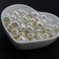 ABS-Kunststoff-Perlen, Einbrennlack, verschiedene Größen vorhanden, weiß, 500G/Menge, verkauft von Menge