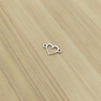 Heart Zinc Alloy Connector antique silver color plated vintage & DIY & 1/1 loop & hollow nickel lead & cadmium free Approx Sold By Bag