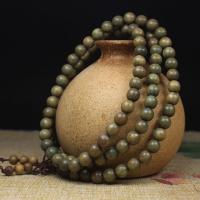 108 Mala Perlen, grüne Sandelholz, Folk-Stil & unisex & verschiedene Größen vorhanden, 108PCs/Strang, verkauft von Strang