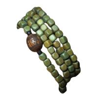 108 Mala Perlen, grüne Sandelholz, mit Dalbergia odorifera, Folk-Stil & unisex & verschiedene Stile für Wahl, 7x7mm, 108PCs/Strang, verkauft von Strang