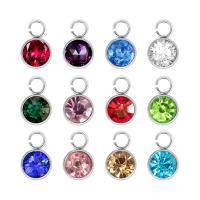 Stainless Steel Pendants 304 Stainless Steel with Glass Rhinestone DIY Sold By PC