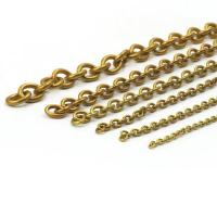 Brass Ovalni Chain, Mesing, različite veličine za izbor & ovalni lanac, izvorna boja, Prodano By m