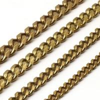 Messing Curb Chain, verschillende grootte voor keus, oorspronkelijke kleur, Verkocht door m