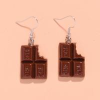Resin Earring Chocolate handmade fashion jewelry & for woman 19*48mm Approx Sold By Lot