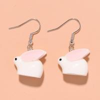 Resin Earring Rabbit handmade fashion jewelry & for woman 19*36mm Approx Sold By Lot