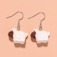 Resin Earring Sheep handmade fashion jewelry & for woman 23*36mm Approx Sold By Lot