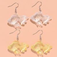 Resin Earring Goldfish handmade fashion jewelry & for woman 40*49mm Approx Sold By Lot