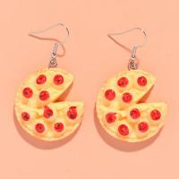 Resin Earring Pizza handmade fashion jewelry & for woman 32*53mm Approx Sold By Lot