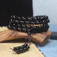 Mala armbanden, zwarte Sandelhout, Bamboe, multilayer & folk stijl & uniseks, 8x10mm, 88pC's/Strand, Verkocht door Strand