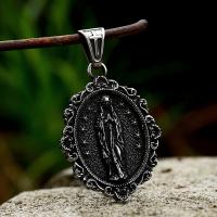 Stainless Steel Pendants 304 Stainless Steel Virgin Mary polished vintage & DIY original color Sold By PC