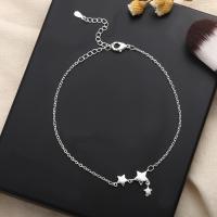 Zinc Alloy Anklet with 1.97inch extender chain silver color plated fashion jewelry & for woman nickel lead & cadmium free Length Approx 7.87 Inch Sold By PC