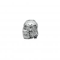 Zinc Alloy Animal Beads Owl antique silver color plated vintage & DIY nickel lead & cadmium free Approx Sold By Bag