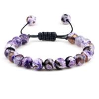 Agate Jewelry Bracelet Fire Agate with Wax Cord Adjustable & fashion jewelry & Unisex 8mm Length Approx 6.69-11.02 Inch Sold By PC