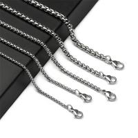 Ruostumaton teräs Nekclace Chain, 304 Stainless Steel, kiiltävä, pituuden valinta & tee-se-itse, alkuperäinen väri, 3mm, Myymät PC