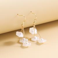 Resin Earring petals fashion jewelry white Sold By Pair
