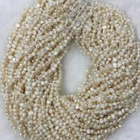 Cultured Button Freshwater Pearl Beads Keshi Natural & DIY white 6-7mm Sold Per 36-38 cm Strand