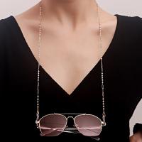 Glasses Holder Zinc Alloy with Plastic Pearl anti-skidding & for woman golden nickel lead & cadmium free Length Approx 77 cm Sold By PC