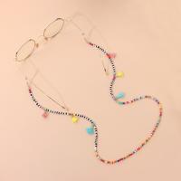 Zinc Alloy Glasses Chain with Seedbead anti-skidding & for woman multi-colored nickel lead & cadmium free Length Approx 66 cm Sold By PC
