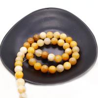Natural Jade Beads Jade Yellow Round DIY yellow Sold Per Approx 38 cm Strand