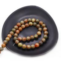 Natural Unakite Beads Round DIY mixed colors Sold Per Approx 38 cm Strand