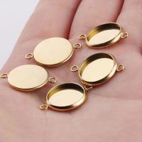 Stainless Steel Cabochon Setting Flat Round golden Inner Approx 12mm Sold By Lot