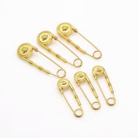 Iron Safety Pin gold color plated DIY golden Sold By PC