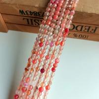 Natural Dragon Veins Agate Beads Round DIY & faceted cherry quartz 4mm Approx Sold By Strand