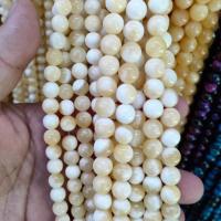 Perles en jade, Jade brun pâle, Rond, DIY & normes différentes pour le choix, couleurs mélangées, Vendu par Environ 38 cm brin