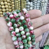 Perles en jade, Persique Jade, Rond, DIY & normes différentes pour le choix, couleurs mélangées, Vendu par Environ 38 cm brin