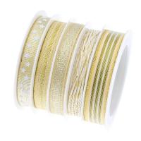 Terylene Ribbon, Polyester, 5 stykker, gylden, 25m/sæt, Solgt af sæt