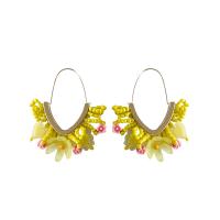 Hars Drop Earring, met Zinc Alloy & Acryl, gold plated, mode sieraden & voor vrouw, meer kleuren voor de keuze, 55x60mm, Verkocht door pair