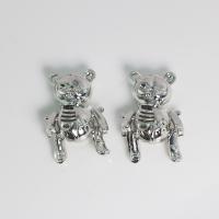 Zinc Alloy Animal Pendants Bear silver color plated fashion jewelry & DIY nickel lead & cadmium free Sold By PC