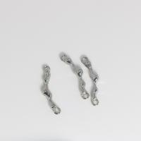 Conectores de Aleación de Zinc, chapado en color de plata, Joyería & Bricolaje & 1/1 aro, libre de níquel, plomo & cadmio, 8.50x25mm, Vendido por UD
