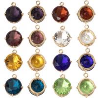 Crystal Pendants with Brass Round KC gold color plated DIY & faceted Sold By PC