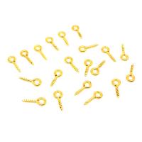 Rozsdamentes acél Eyepins, 304 rozsdamentes acél, arany színű aranyozott, DIY & különböző méretű a választás, aranysárga, 100PC-k/Bag, Által értékesített Bag