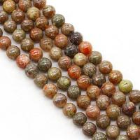 Natural Unakite Beads Round DIY Sold Per Approx 15 Inch Strand
