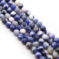 Sodalit perle, Krug, možete DIY & različite veličine za izbor, Prodano Per Približno 15 inčni Strand