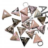 Pingentes em  jóias, misto de pedras semi-preciosas, Triângulo, DIY & materiais diferentes para a escolha, 20x23x6mm, vendido por PC