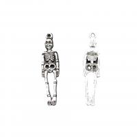 Zinc Alloy Skull Pendants antique silver color plated vintage & DIY nickel lead & cadmium free Approx Sold By Bag