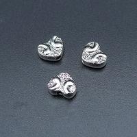 Zinc Alloy Heart Beads antique silver color plated vintage & DIY & 3D effect nickel lead & cadmium free Approx Sold By Bag