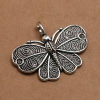 Zinc Alloy Animal Pendants Butterfly antique silver color plated fashion jewelry & DIY nickel lead & cadmium free Sold By PC