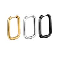 Acier inoxydable Levier Retour Earring, acier inoxydable 316L, rectangle, bijoux de mode & unisexe & protection pour les couleurs sous vide, plus de couleurs à choisir, 15x20.50mm, 10PC/sac, Vendu par sac