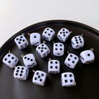Resin Pendant Dice break proof & cute & DIY white 15mm Approx Sold By Bag