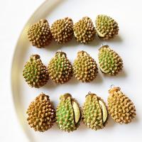 Pryskyřice s přívěskem, Durian, odolný proti přerušení & Fajn & DIY, žlutý, nikl, olovo a kadmium zdarma, 30x20mm, Cca 100PC/Bag, Prodáno By Bag