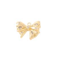 Hollow Brass Pendants Butterfly gold color plated DIY & micro pave cubic zirconia Sold By PC